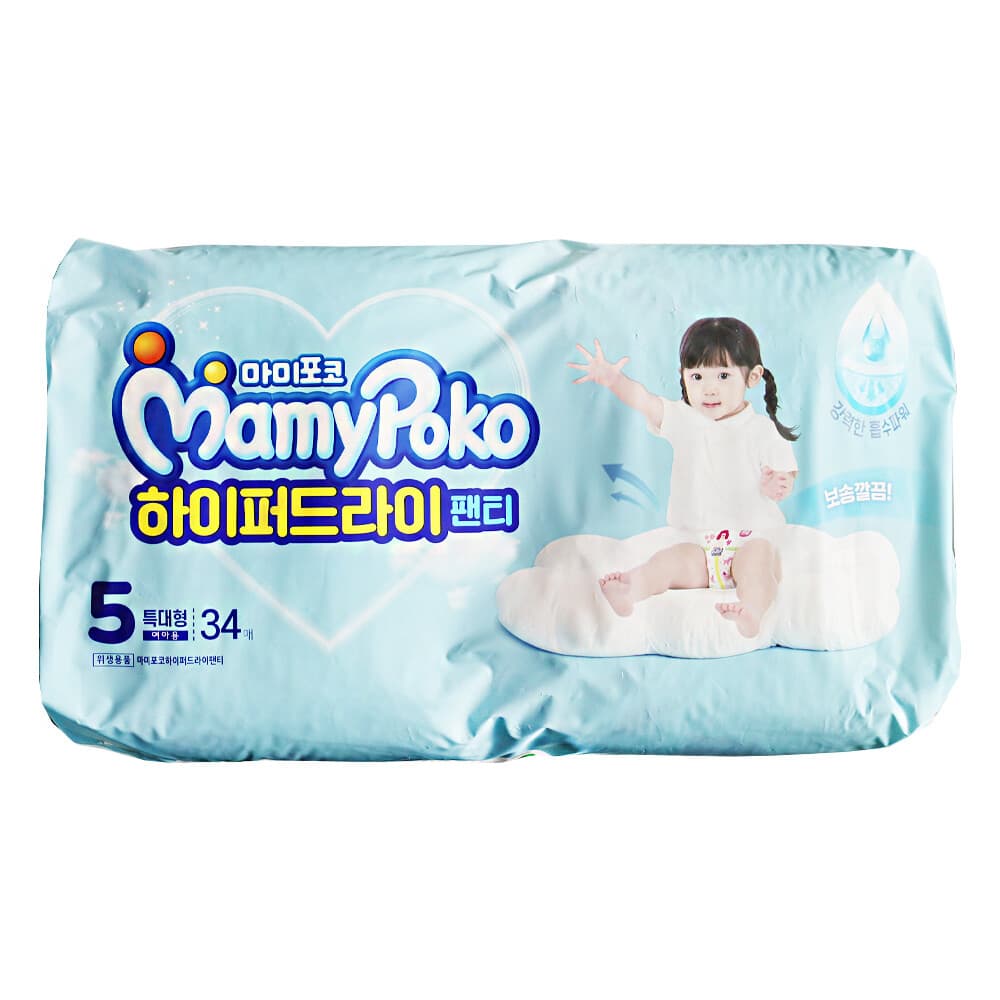 마미포코 엘지 마미포코 하이퍼드라이 팬티형 기저귀 5단계 특대형 여아용 34개입 1개